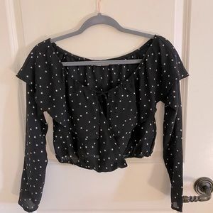 Women’s off the shoulder star print top. Size S.